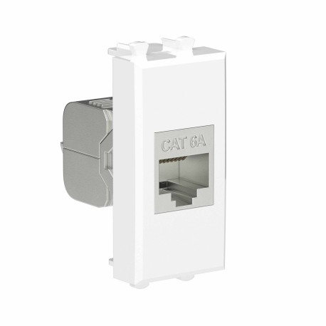 4400771 | Компьютерная розетка RJ-45 без шторки модульная, кат.6А экранированная, "Avanti", "Белое облако", 1 модуль-1