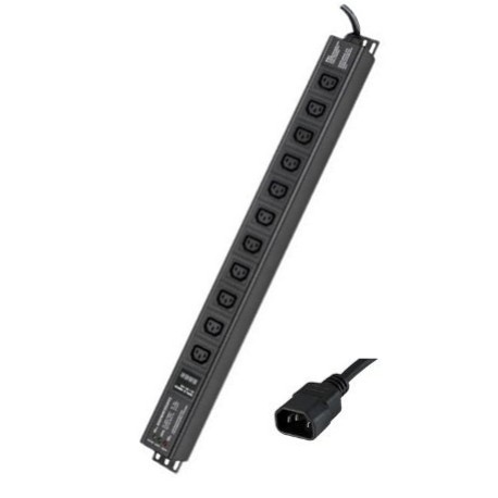 R5VIEC11CDOP | Блок распределения питания вертикальный для 19" шкафов, 10A 11 Х С13, сетевой фильтр, индикация, вх. разъём С14