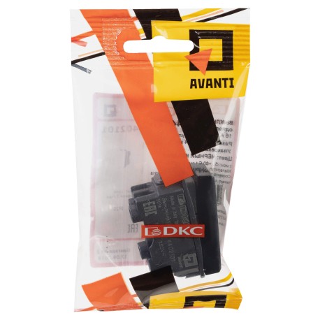 4402101 | Выключатель модульный, "Avanti", "Черный квадрат", 1 модуль-4