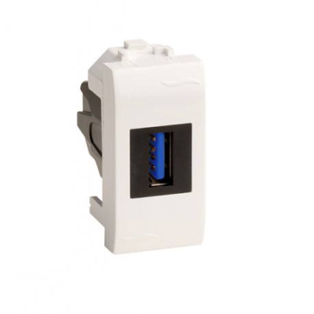 76300B | USB 3.0 розетка, Brava, белая, 1 мод.