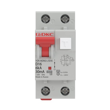 MDR63-22C10-A | АВДТ YON MDR63 1P+N 10A C 30mA 6kA тип A-1