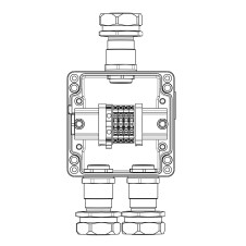 Взрывозащищенная клеммная коробка из алюминия TBE-A-12-(4xCBC.4-1xTEO.4)-2xKAEPM3MHK-26(A)-1xKAEPM3MHK-26(C)1Ex e IIC Т5 Gb / Ex tb IIIC T95°C Db IP66