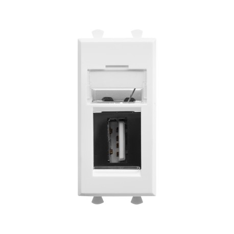 4400401 | USB 2.0 розетка модульная, тип А-А, "Avanti", "Белое облако", 1 модуль