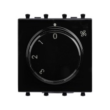 Механизм управления вентиляторами модульный, "Avanti", "Черный квадрат", 2 модуля