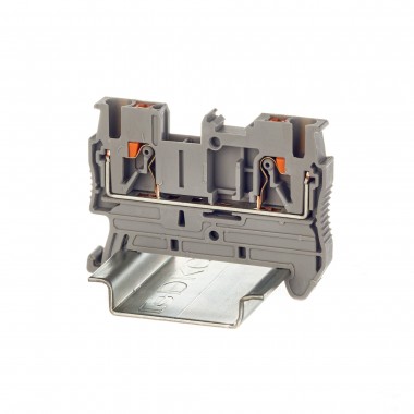VPR-2.5-GY | Клемма проходная, зажим push-in, 2 точки подключения, 2.5 кв.мм, серая