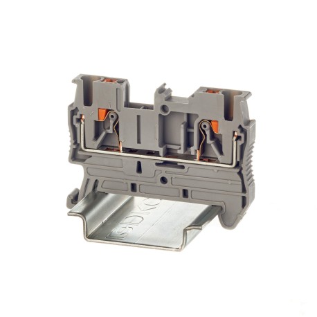 VPR-2.5-GY | Клемма проходная, зажим push-in, 2 точки подключения, 2.5 кв.мм, серая