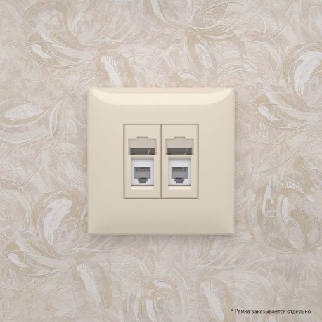 4405314 | Телефонная розетка RJ-12 в стену двойная, "Avanti", "Ванильная дымка"-5