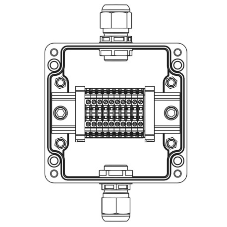1231.031.22.121Z | Взрывозащищенная клеммная коробка из полиэстера TBE-P-03-(10xCBC.2)-1xPABMP(A)-1xPABMP(C)1Ex e IIC Т5 Gb / Ex tb IIIC T95°C Db IP66