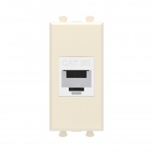 Компьютерная розетка RJ-45 без шторки модульная, кат.5е, "Avanti", "Ванильная дымка", 1 модуль