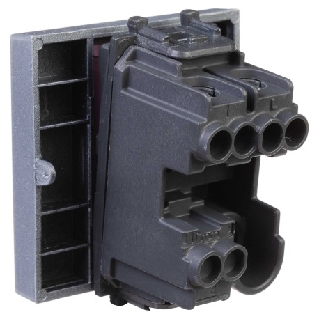 4404102 | Выключатель одноклавишный модульный, "Avanti", " Закаленная сталь", 2модуля-3