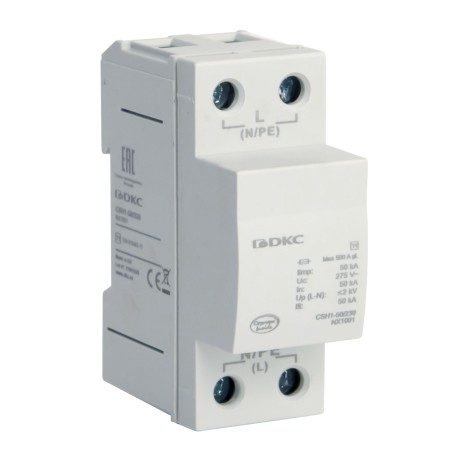 NX1001 | УЗИП, класс I, 1-полюсный, L-N, 50кА
