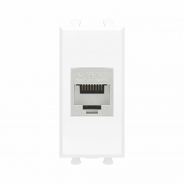 4400771 | Компьютерная розетка RJ-45 без шторки модульная, кат.6А экранированная, "Avanti", "Белое облако", 1 модуль