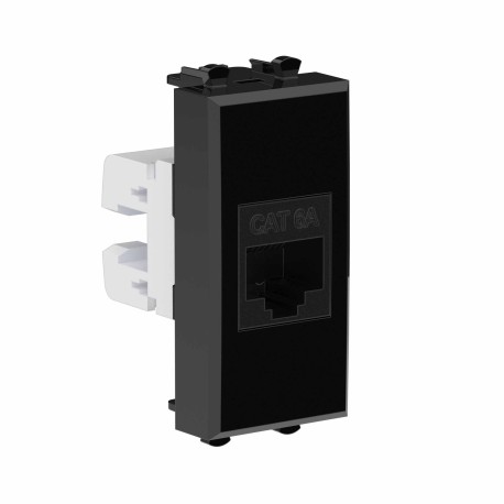 4402671 | Компьютерная розетка RJ-45 без шторки модульная, кат.6А, "Avanti", "Черный квадрат", 1 модуль-1