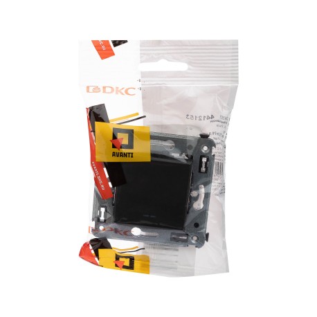 4412153 | Кнопка одноклавишная в стену, Avanti, Черный матовый-4