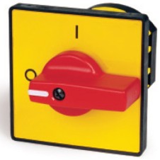 Желтая площадка и красн. ручка, 48х48, отв. 22 мм