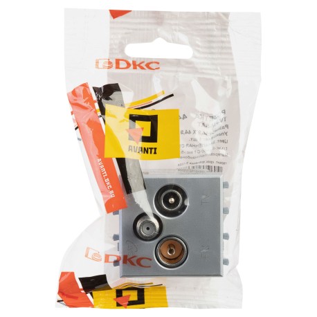 4404532 | Розетка TV-FM-SAT модульная, "Avanti", "Закаленная сталь", 2 модуля-4