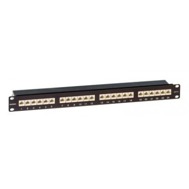 RN6PPF241BK | Патч-панель 19",1U,CAT6, 24 порта RJ45, экранированная