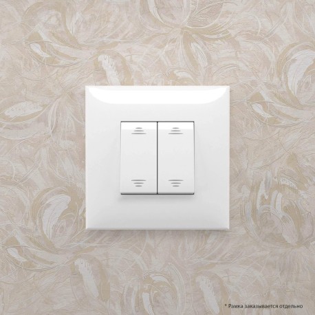 4400104 | Выключатель двухклавишный в стену, "Avanti", "Белое облако"-5