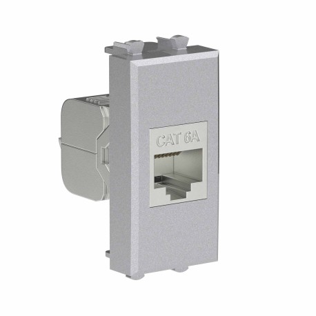 4404771 | Компьютерная розетка RJ-45 без шторки модульная, кат.6А экранированная, "Avanti", "Закаленная сталь", 1 модуль-1