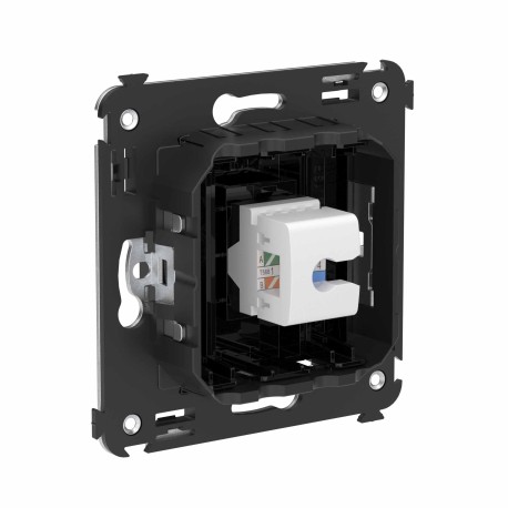 4402673 | Компьютерная розетка RJ-45 без шторки в стену, кат.6А одинарная, "Avanti", "Черный квадрат"-2