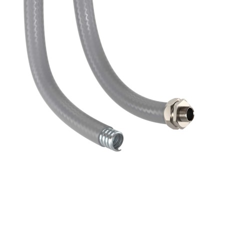 6070R-50 | Металлорукав DN 50мм в гладкой ПВХ изоляции, Dвн 50,5 мм, Dнар 58,5, 25м, цвет серый-1