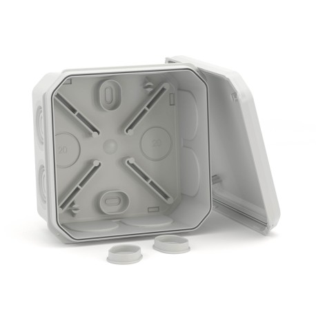 53785 | Коробка ответвительная с 8+2 кабельными вводами д.20/20мм,IP55,85х85х40мм-3