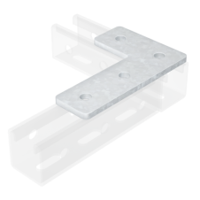 Пластина соединительная L-образная, 140х90мм, 4 отверстия, нержавеющая сталь