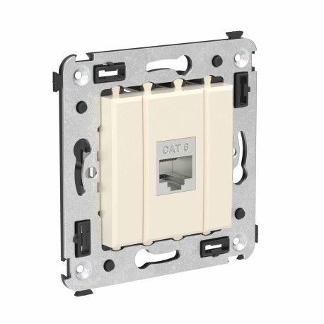 4405793 | Компьютерная розетка RJ-45 без шторки в стену, кат.6 одинарная экранированная, "Avanti", "Ванильная дымка"-1