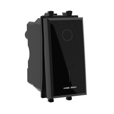 4402221 | Выключатель двухполюсный одноклавишный модульный, Avanti, Черный квадрат, 1 модуль-1