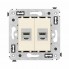 4405794 | Компьютерная розетка RJ-45 без шторки в стену, кат.6 двойная экранированная, "Avanti", "Ванильная дымка"