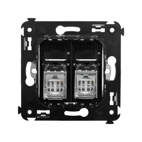 4402394 | Компьютерная розетка RJ-45 в стену, кат.6 двойнаяэкранированная,Avanti, Черный квадрат-2