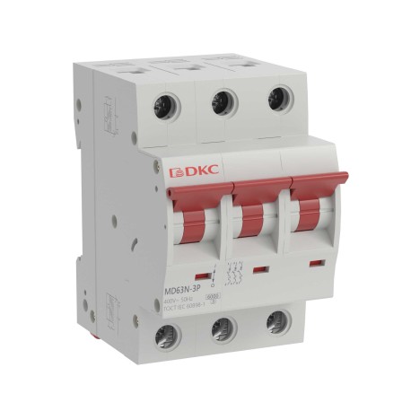 MD63N-3PC63 | Автоматический выключатель модульный YON max типа MD63N, 6кА, 3 полюса, хар-ка C, 63А
