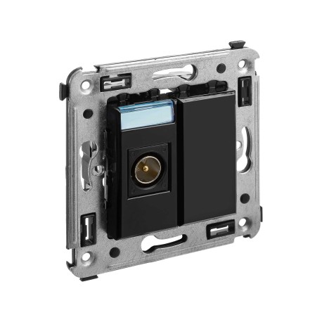 4402503 | Розетка TV оконечная в стену, "Avanti", "Черный квадрат"-1