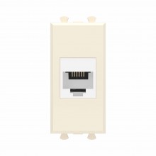 Телефонная розетка RJ-12 без шторки модульная, "Avanti", "Ванильная дымка", 1 модуль