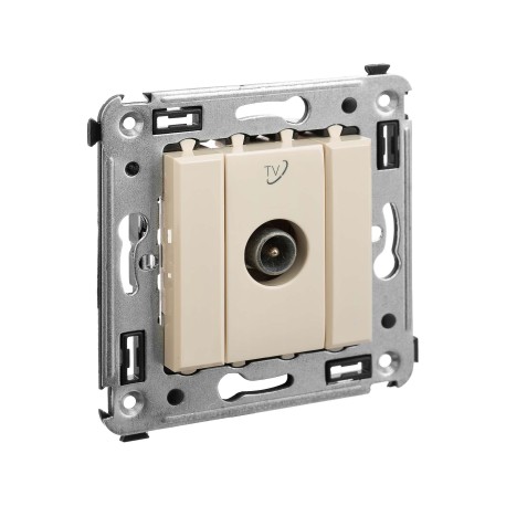 4405513 | Розетка TV проходная в стену, Avanti, Ванильная дымка-1