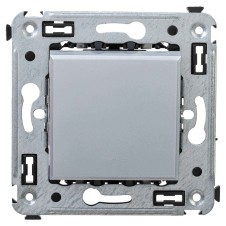 Выключатель одноклавишный в стену, "Avanti", "Закаленная сталь"