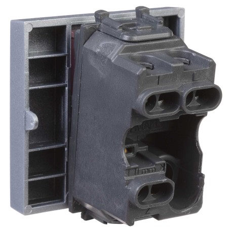 4404112 | Переключатель одноклавишный модульный, "Avanti", "Закаленная сталь", 2модуля-3