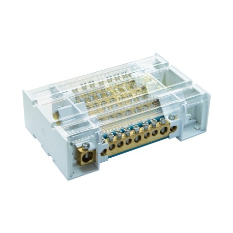 BD3160104 | Блок распределительный на DIN рейку c выносной клеммой 4р 160А, 7х7мм 1х8мм 1х9мм 1х12мм