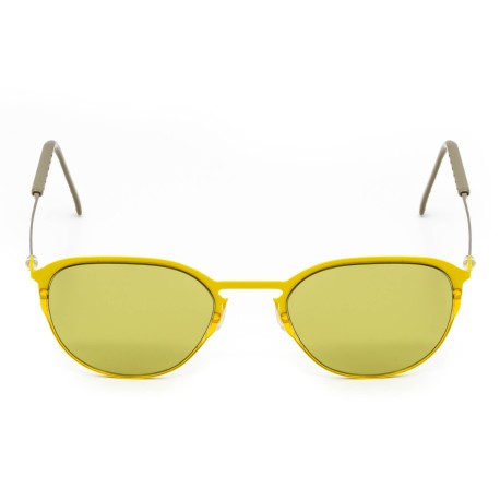 TCSNUE51010004 | Желтые солнцезащитные очки из титана с оливковыми линзами. Модель 21-1