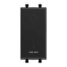 Выключатель двухполюсный модульный, Avanti, Черный матовый, 1 модуль