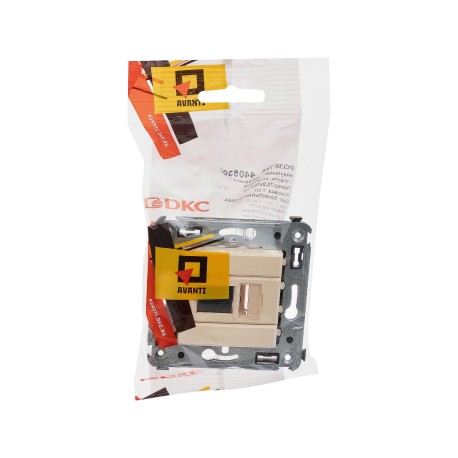 4405303 | USB 3.0 розетка одинарная в стену, тип А-А, Avanti, Ванильная дымка-4