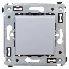 Переключатель одноклавишный в стену, "Avanti", "Закаленная сталь"