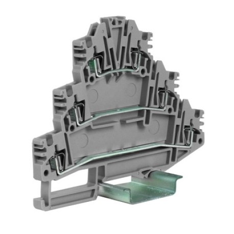 ZHL200GR | HLD.2/GR пружинный зажим трех-уровневый 2,5 кв.мм, серый