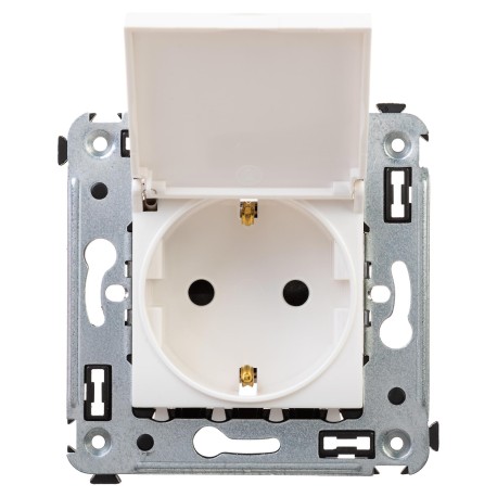 4400013 | Розетка с крышкой в стену, 2P+E, с з/ш, "Avanti", "Белое облако"