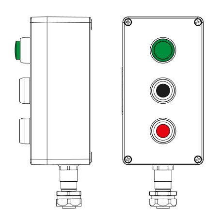 2231.041.22.120R | Взрывозащищенный пост управления из полиэстера CPE-P-04-(1xLG(250)-1xP1B(11)-1xP1R(11))-1xKAEPM2MHK-20(C)1Ex d e IIC Т5 Gb / Ex tb IIIC T95°C Db IP66/КЗ