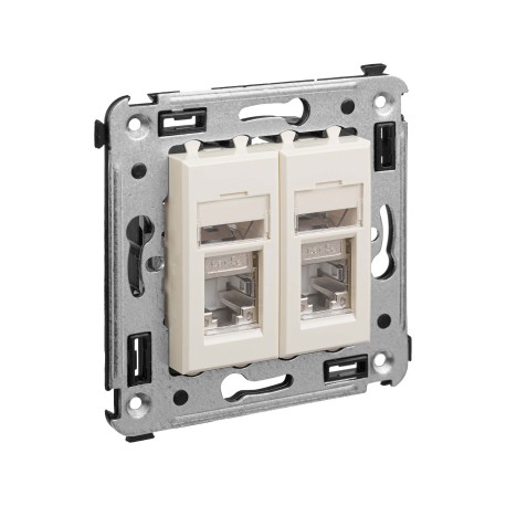 4405364 | Компьютерная розетка RJ-45 в стену, кат.5e двойная экранированная,"Avanti", "Ванильная дымка"-1