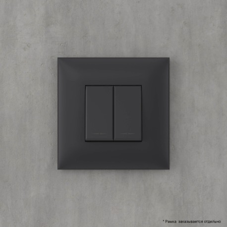 4412154 | Кнопка двухклавишная в стену, Avanti, Черный матовый-5