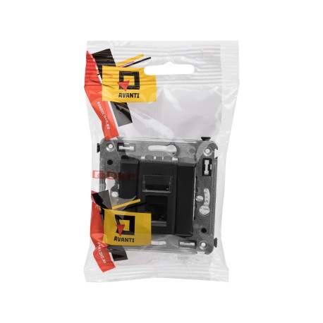 4412313 | Телефонная розетка RJ-12 в стену одинарная, Avanti, Черный матовый-4