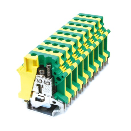 KRUSLG-16N | Клемма заземления, винтовой зажим, 2 точки подключения, 16 кв.мм