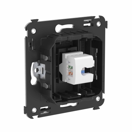 4412673 | Компьютерная розетка RJ-45 без шторки в стену, кат.6А одинарная, "Avanti", "Черный матовый"-2